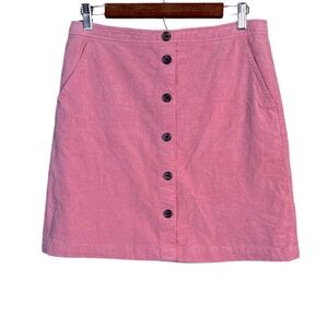 J. Crew Pink Button-Front Skirt